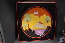 A limited edition plate by Wedgwood for the Clarice Cliff centenary titled Etna no.1105