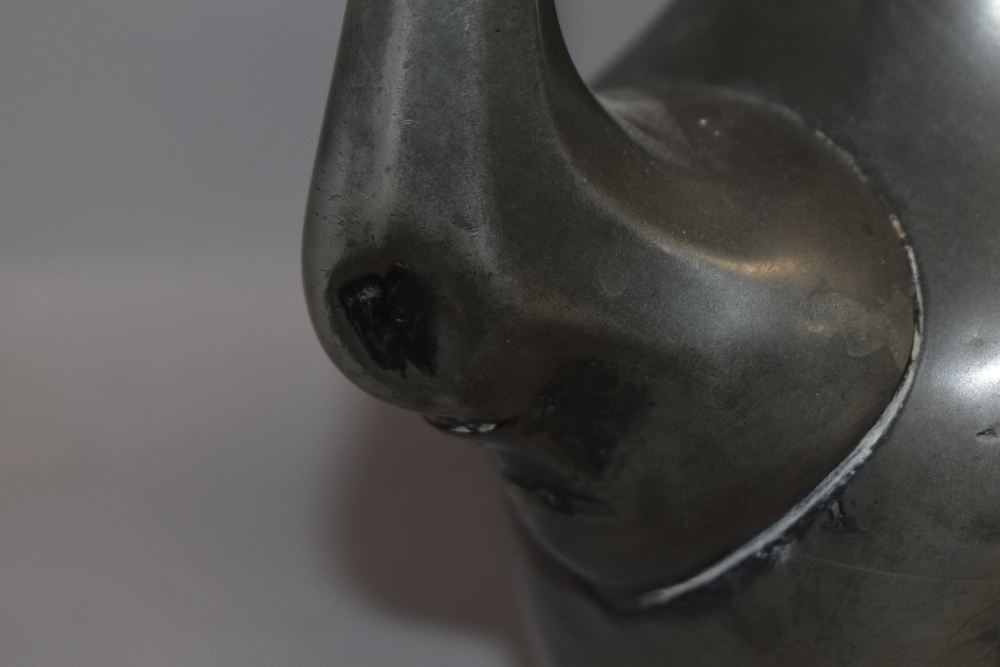 20th century pewter scalloped squirrel design bowl, chamber stick, tea pot and Jaswalsh jug - Image 3 of 3