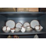 Early 20th century Royal Albert part tea service bearing brown label Crown China