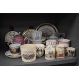 Victorian and later souvenir and crested wares of local interest including Lancaster, Kendal,