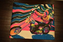 A mid century black light poster circa 1970 by Personality posters inc Easy Rider