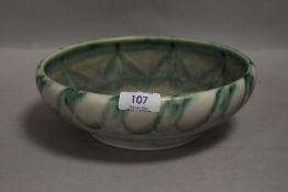 Late Victorian Royal Lancastrian Arts and Crafts studio pottery bowl stamped 3255 ETR