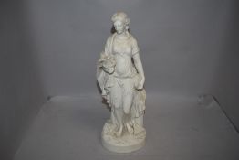 Victorian Parian ware figure statue traditional Greek Roman style female 37cm tall