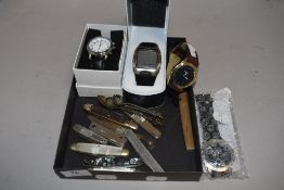 20th century and later pocket and pen knives with four modern wrist watches