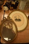 Victorian photographic portraits both in oval gilt and gesso frames