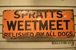 20th century early advertising sign for Spratts Weetmeet dog or animal feed