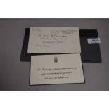 A March 1964 dated Card and Envelope from John F Kennedy, card reads Mrs Kennedy is deeply