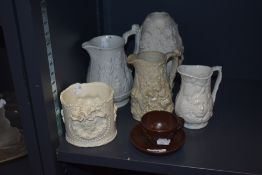 Victorian Parian ware and similar including Uncle Toms Cabin Ridgway & Abington pottery jug