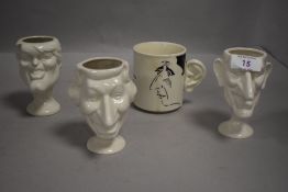 Fluck and Law Spitting Image Royal caricature egg cups and Carlton ware mug