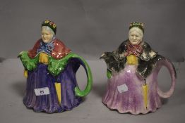 20th century figural tea pots both Little Old Lady design both in good condition