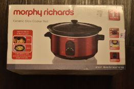 Morphy Richards ceramic slow cooker in red as new unopened