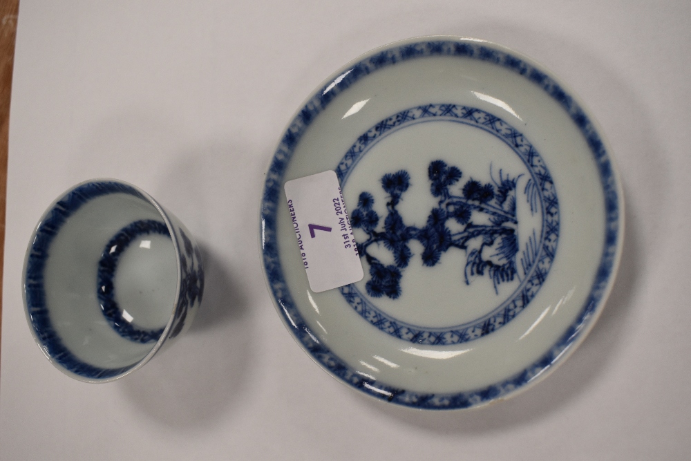 Chinese porcelain tea bowl and saucer set from the Nanking Cargo with documentation - Image 2 of 3