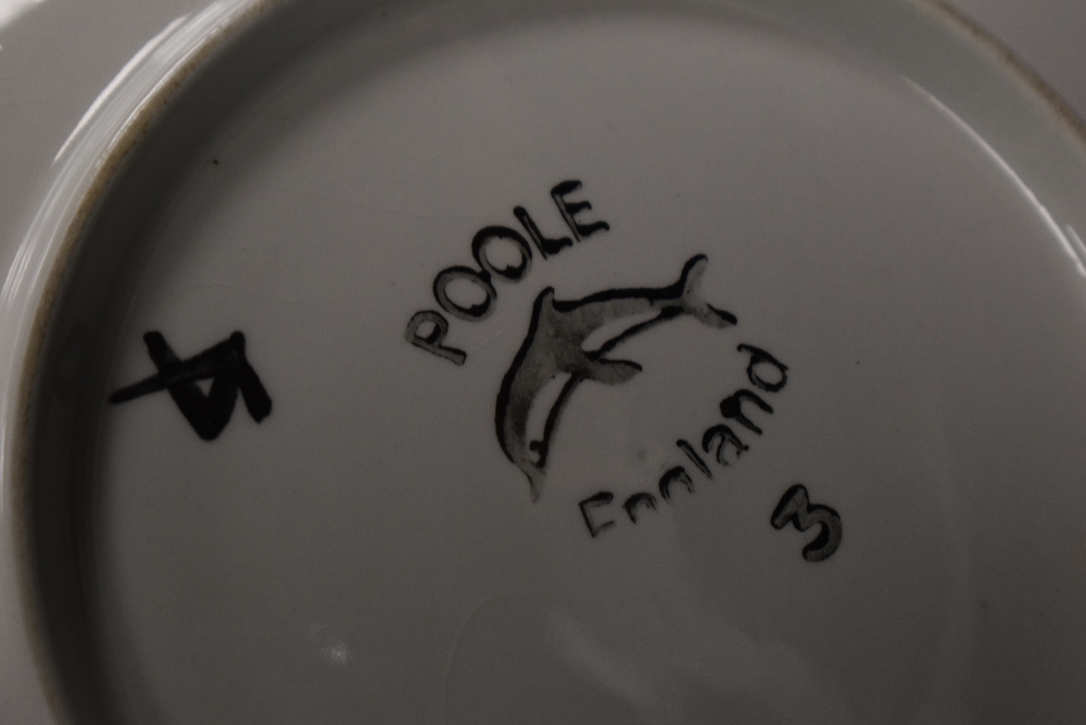 Poole Mid Century studio pottery bowl and plates in a typical Living Glaze design - Image 2 of 2