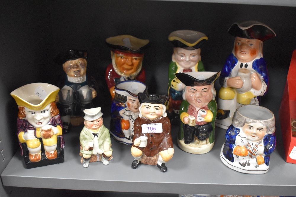 20th century Toby and character jugs including Crown Devon and Staffordshire