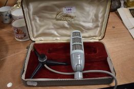 A 1950s/60s British made Cadenza ribbon microphone, with box.