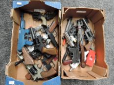 Two boxes of Toy Guns including Cresent Toys, Lone Star and similar, Pepperbox, Firecat 7.63