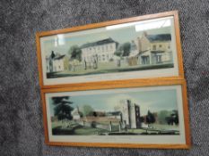 A pair of framed and glazed Railway Carriage Prints after Ronald A Maddox, Sizergh Castle near