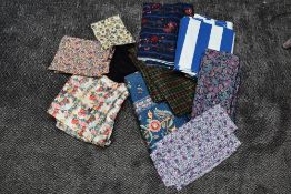 A selection of vintage and traditional styled fabrics, some good sized pieces included.