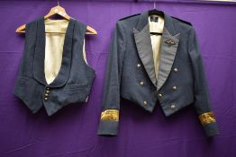 An officers RAF mess jacket and waistcoat.