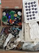 A huge array of antique bits and bobs,buttons, beads,panels, rhinestones and lots more useful and