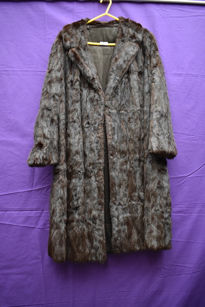 A dark brown dyed squirrel coat, approx 1930s.