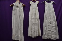 Two late 19th/early 20th century christening gowns having beautiful detailing throughout also