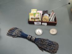 A selection of ladies vintage cosmetics and razors sold alongside a late Georgian/Victorian misers