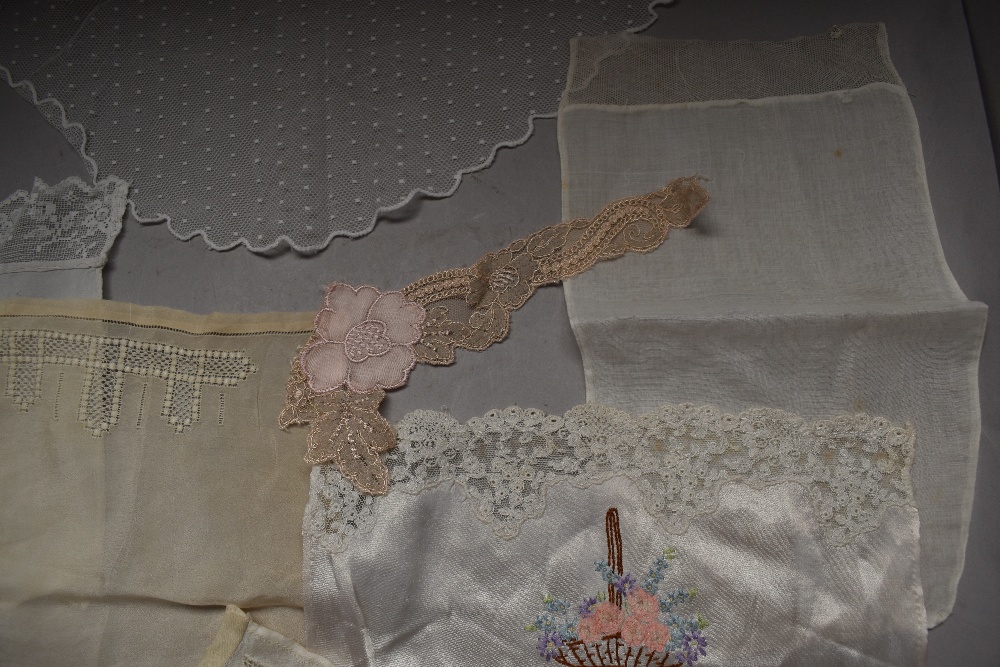 A lovely collection of antique modesty panels, a cotton tulle fichu and similar. - Image 2 of 4