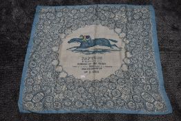 A 1920s silk scarf, depicting Winners of the Derry from the commencement in 1780' Papyrus, By