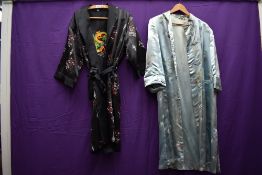 Two oriental dressing gowns, one around 1970s the other 1950s.