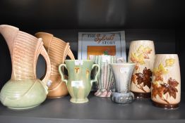 20th century Sylvac pottery vase in Art Deco designs with collectors book