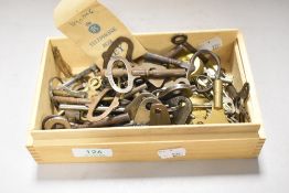 A selection of antique and later door and furniture keys