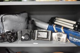 20th century photography equipment including Ricoh KR-10 camera, Sirus 1;4;0 70-210mm lens etc