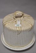 Victorian JB Granite porcelain cheese dome having corn cob design