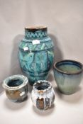 19th century and later studio pottery including large Poterie Serghini Moroccan vase and similar