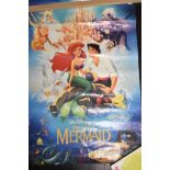 1990 movie film poster for Disney The Little Mermaid , banned version with phallic castle