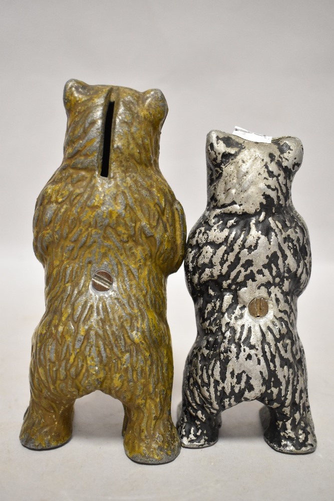 Two circa 1930s cast metal money boxes in the form of bears. - Image 2 of 2