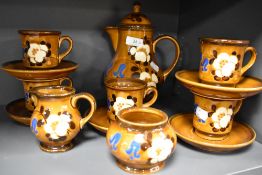 A mid century German made tea service by Schramberg having floral pattern