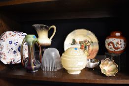 20th century glass and ceramics including Noritake and Royal Doulton