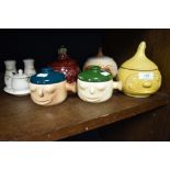 20th century Sylvac pottery character kitchen storage jars