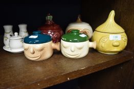20th century Sylvac pottery character kitchen storage jars