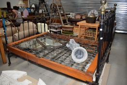 A Victorian/Edwardian bedstead, double size