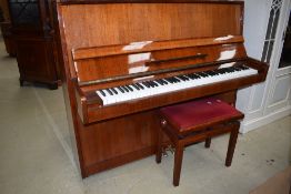20th century upright Rodesch piano high gloss finish with adjustable stool