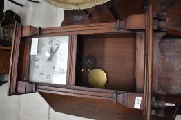 A traditional mahogany cased wall clock (af)
