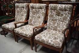 A set of three Parker Knoll easy chairs