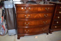 A reproduction Regency style chest of four long drawers, width approx. 86cm