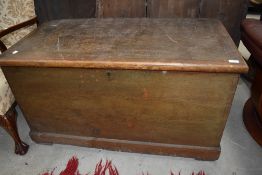 A late Victorian yellow pine bedding box having scumble paint finish