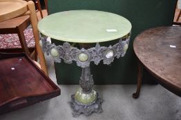 A resin table in the onyx style