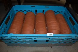 A selection of as new terracotta plant pots marked EV11 Made in Italy