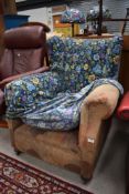 A vintage moquette armchair